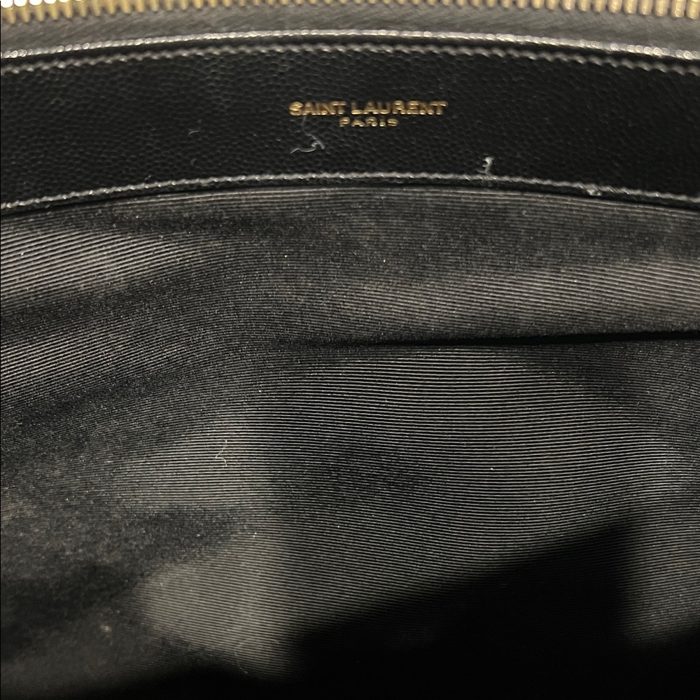 Yves Saint Laurent Black Quilted Shoulder Bag with Gold Chains - Picture 7 of 9